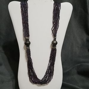 Long Layered Multicolored Bead Necklace